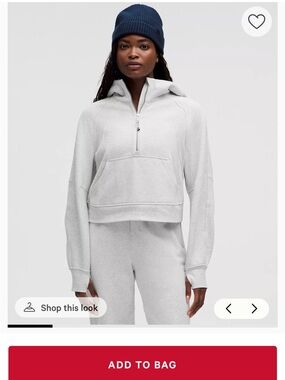 lululemon athletica Light Gray Half-Zip Hoodie